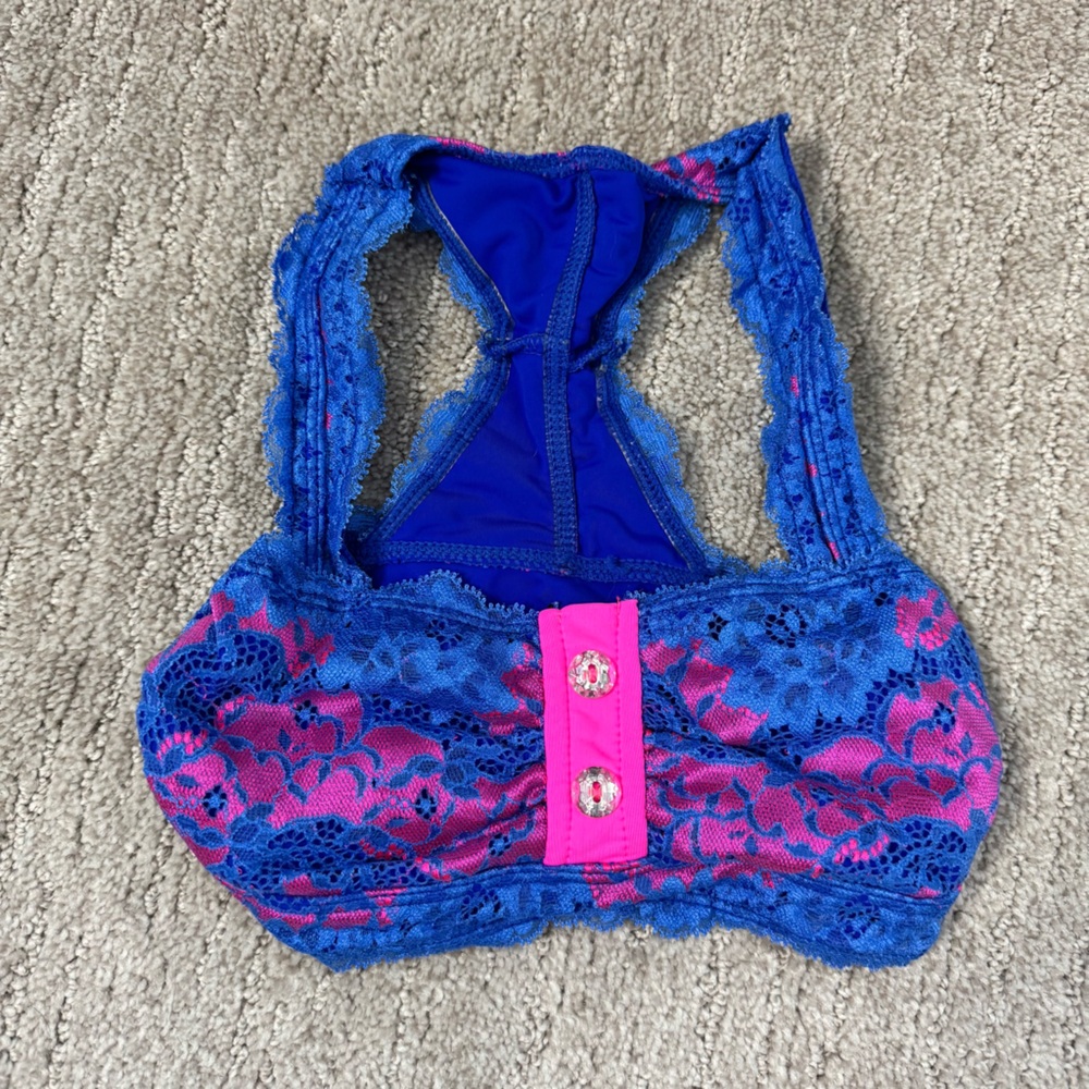 2/$10 California Kisses S Blue and Pink Lace Dance Bralette